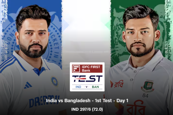 India vs Bangladesh LIVE, 1st Test Day 1: Ravichandran Ashwin and Ravindra Jadeja scored half-centuries as India took control of the match against Bangladesh.