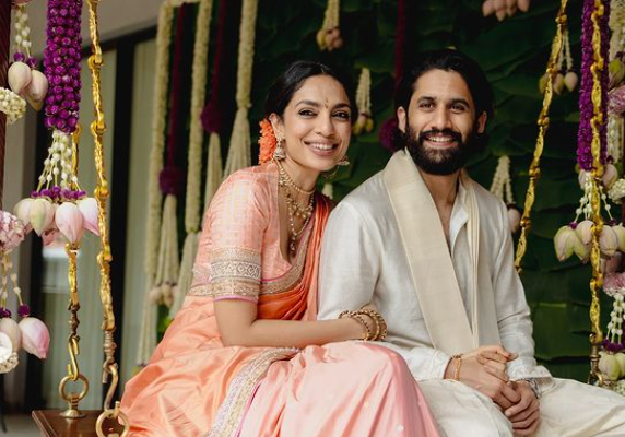 Sobhita Dhulipala has kicked off her wedding celebrations with Naga Chaitanya, donning a striking South Indian saree.